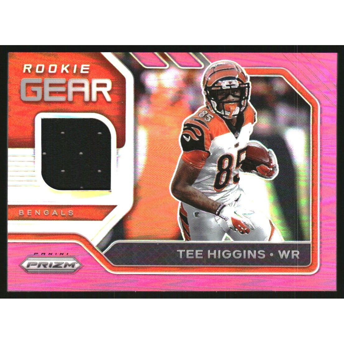 2020 Panini Prizm Rookie Gear Pink #17 Tee Higgins. rookie card picture