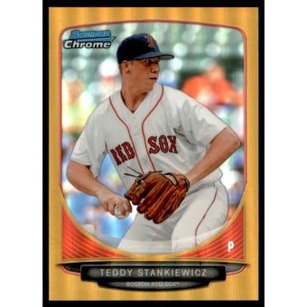 2013 Bowman Chrome Draft Draft Picks Gold Refractors #BDPP22 Teddy Stankiewicz