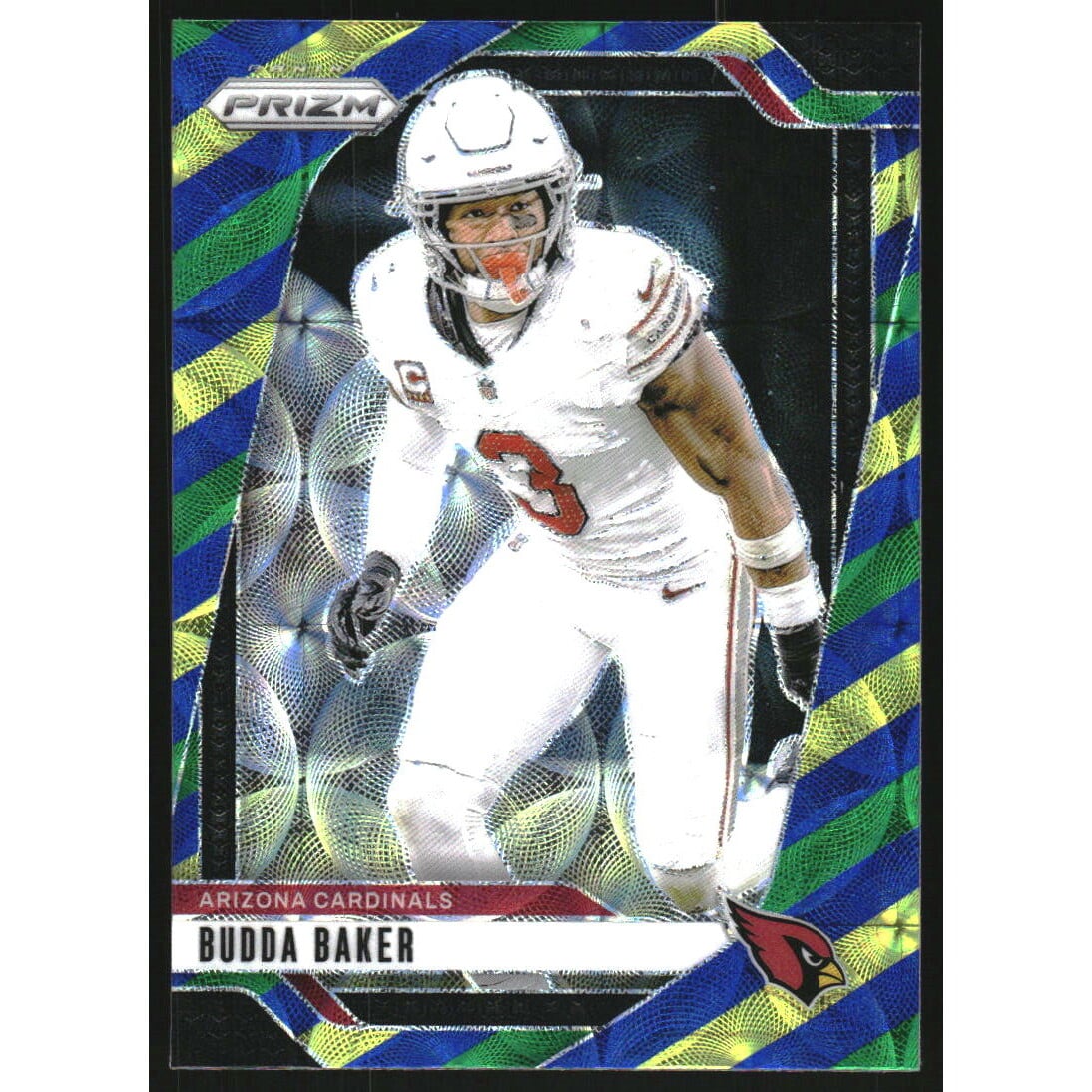 2024 Panini Prizm Prizms Choice Blue Yellow and Green #5 Budda Baker. rookie card picture