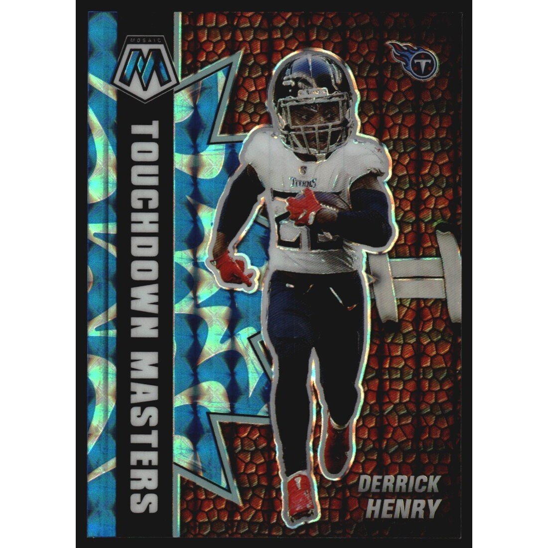 2021 Panini Mosaic Touchdown Masters Mosaic Reactive Blue #3 Derrick Henry. rookie card picture