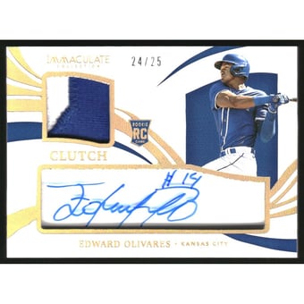 2021 Immaculate Collection Clearly Clutch Rookie Material Autographs Gold #55 Edward Olivares