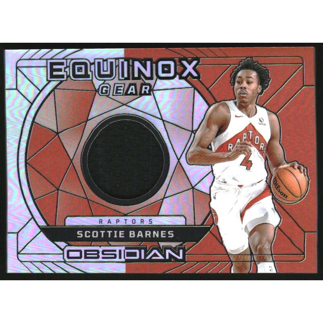 2023-24 Panini Obsidian Equinox Gear Orange Flood #4 Scottie Barnes. rookie card picture