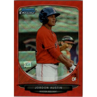 2013 Bowman Chrome Draft Draft Picks Red Wave Refractors #BDPP60 Jordon Austin