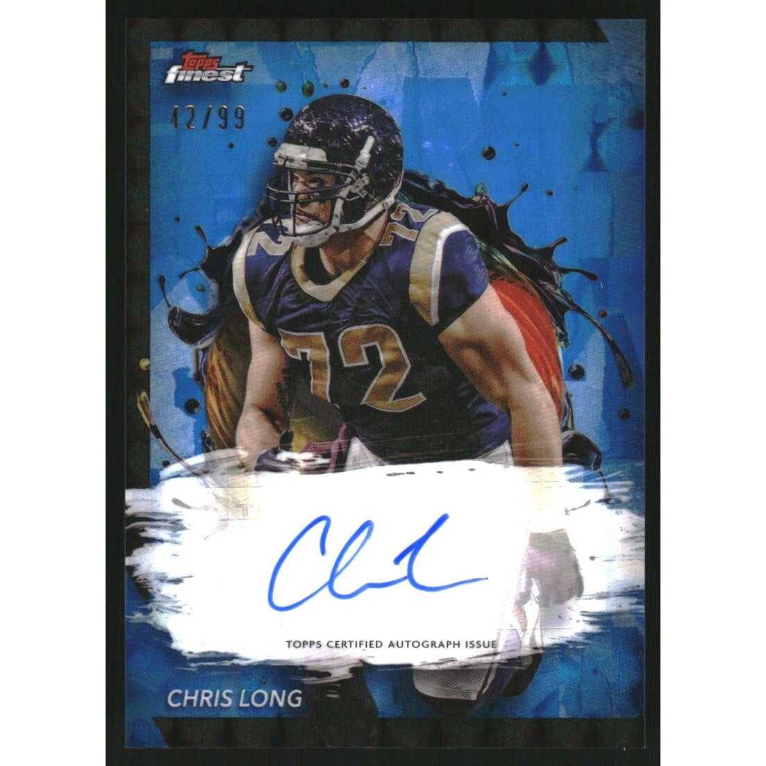 2024 Finest Autographs Blue Geometric Refractors #FACL Chris Long