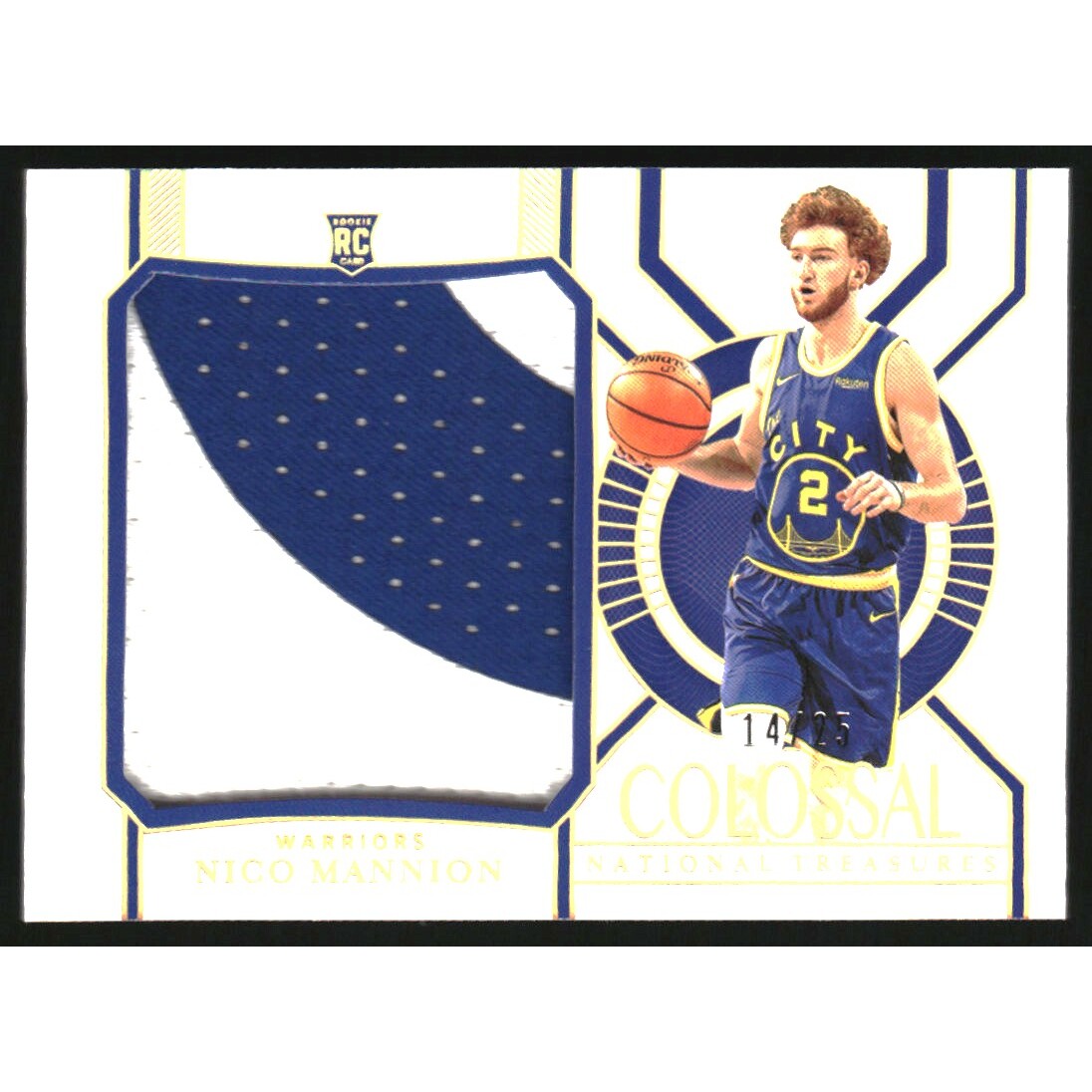 2020-21 Panini National Treasures Colossal Rookie Materials Prime #32 Nico Mannion 2020-21 Panini National Treasures Colossal Rookie Materials Prime #32 Nico Mannion