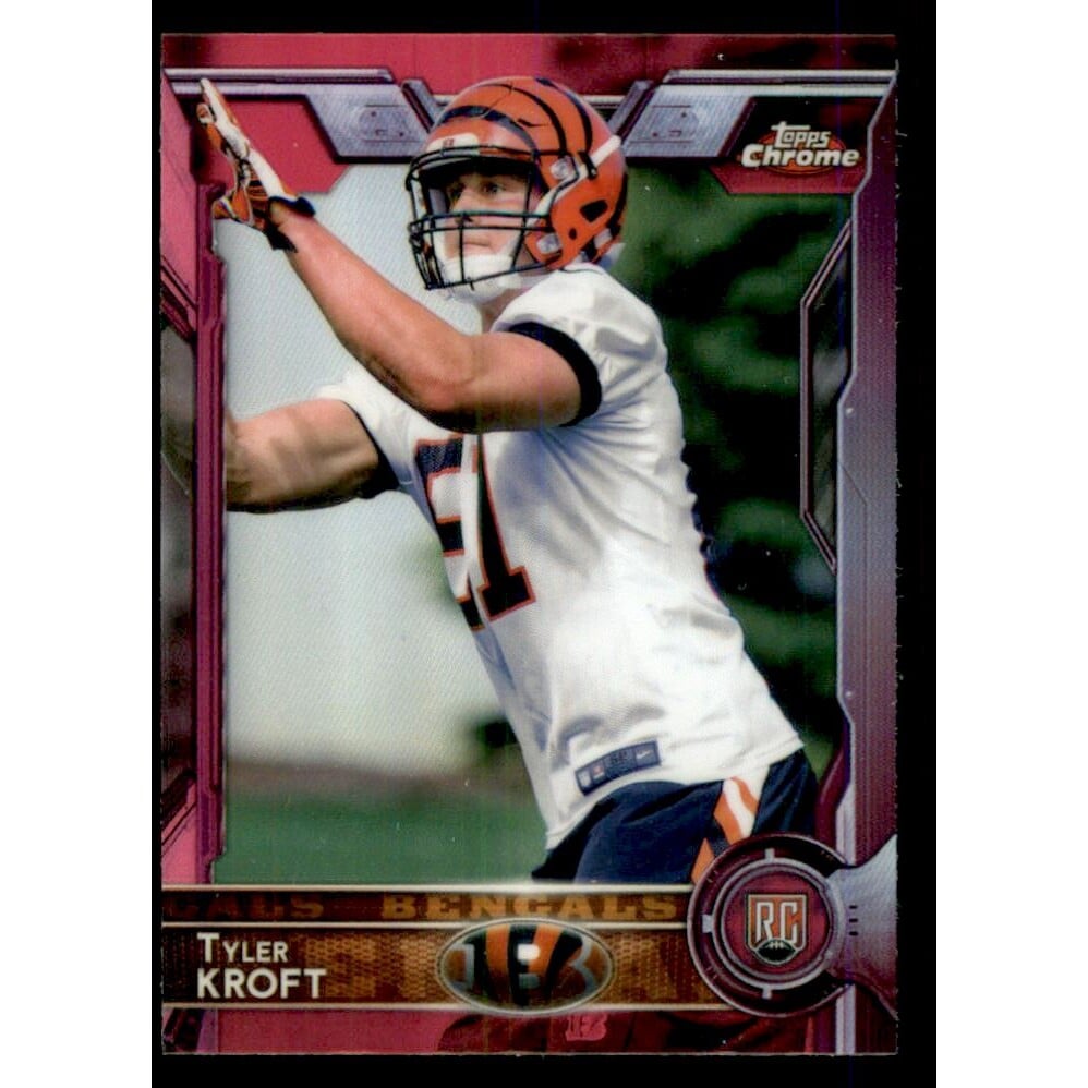 2015 Topps Chrome Mini Pink Refractors #190 Tyler Kroft. rookie card picture