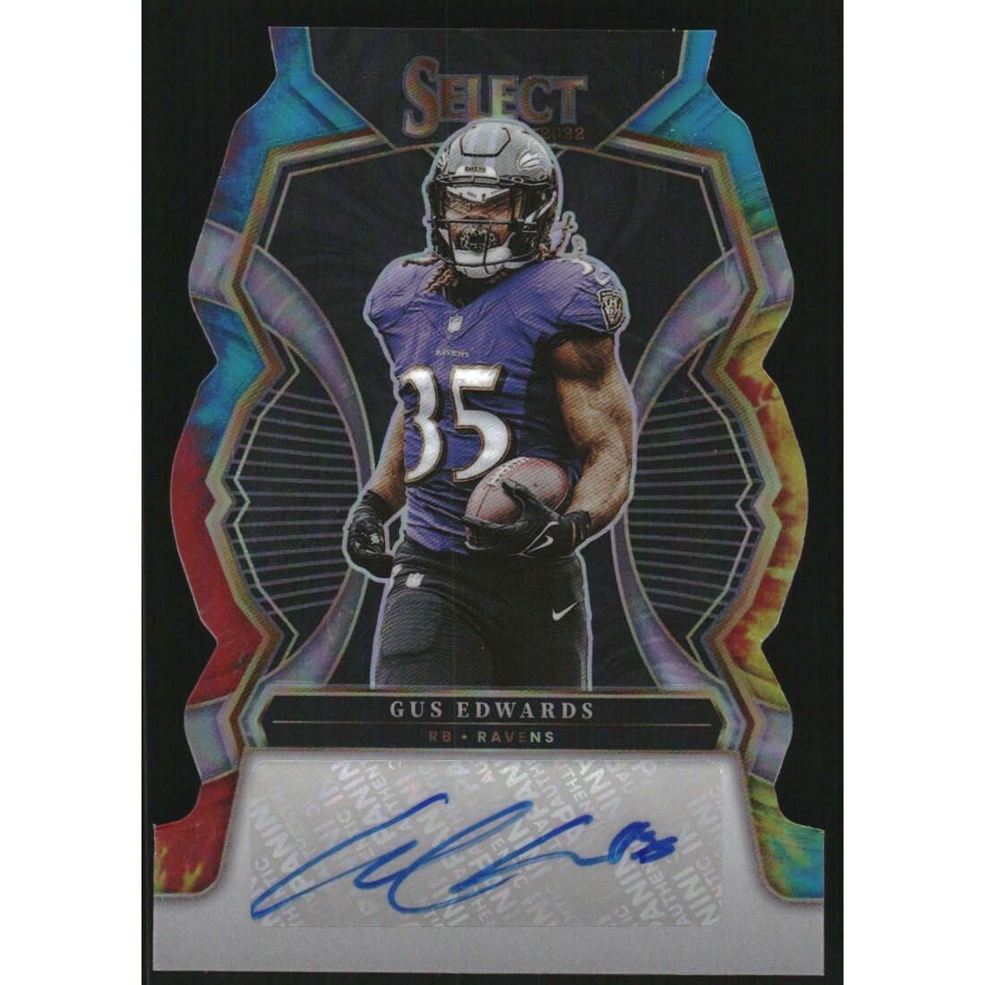 2022 Select Signatures Prizm Tie Dye Die Cut #5 Gus Edwards
