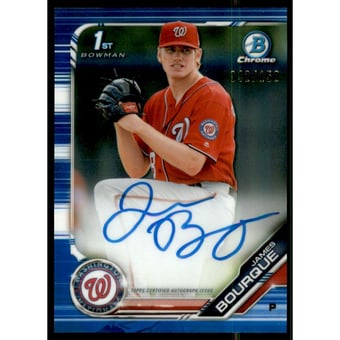 2019 Bowman Chrome Prospect Autographs Blue Refractors #CPAJB James Bourque
