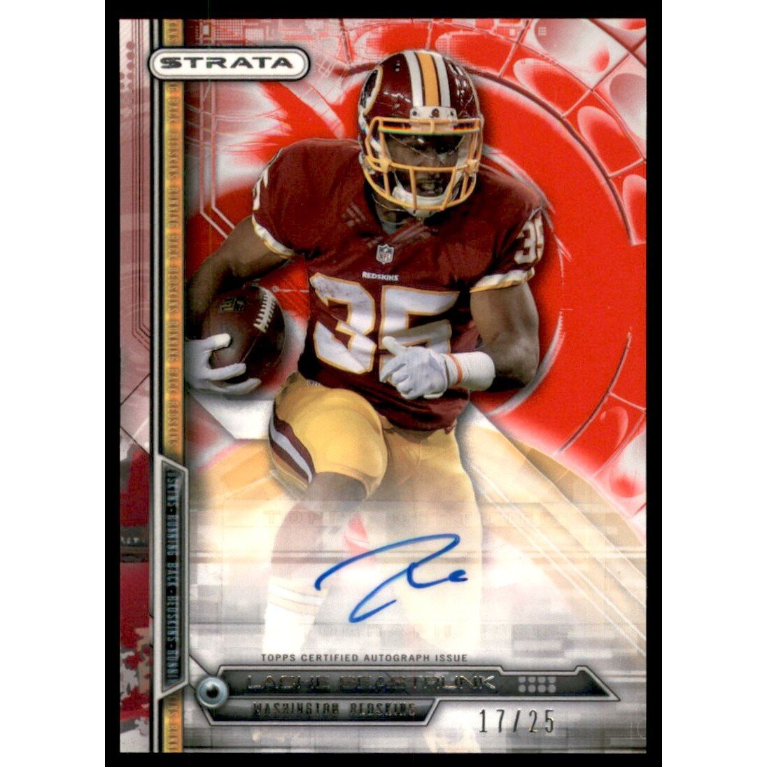 2014 Topps Strata Autographs Ruby #153 Lache Seastrunk. rookie card picture