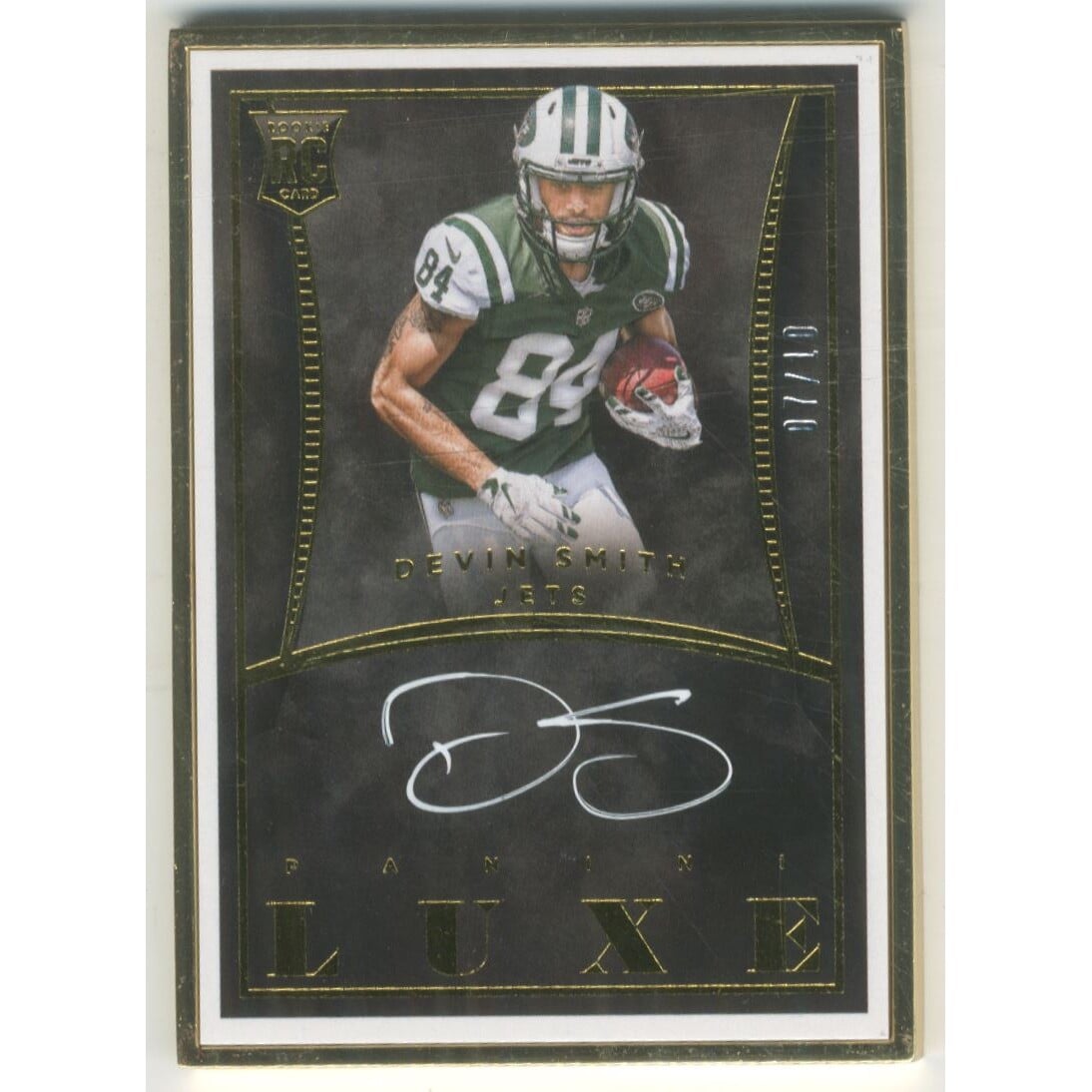 2015 Panini Luxe Rookie Autographs Gold #14 Devin Smith/10. rookie card picture