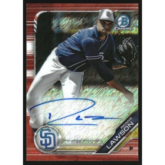 2019 Bowman Chrome Prospect Autographs Orange Shimmer Refractors #CPARL Reggie Lawson