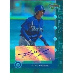 2005 Bowman's Best Green #125 Mike Morse FY AU. rookie card picture