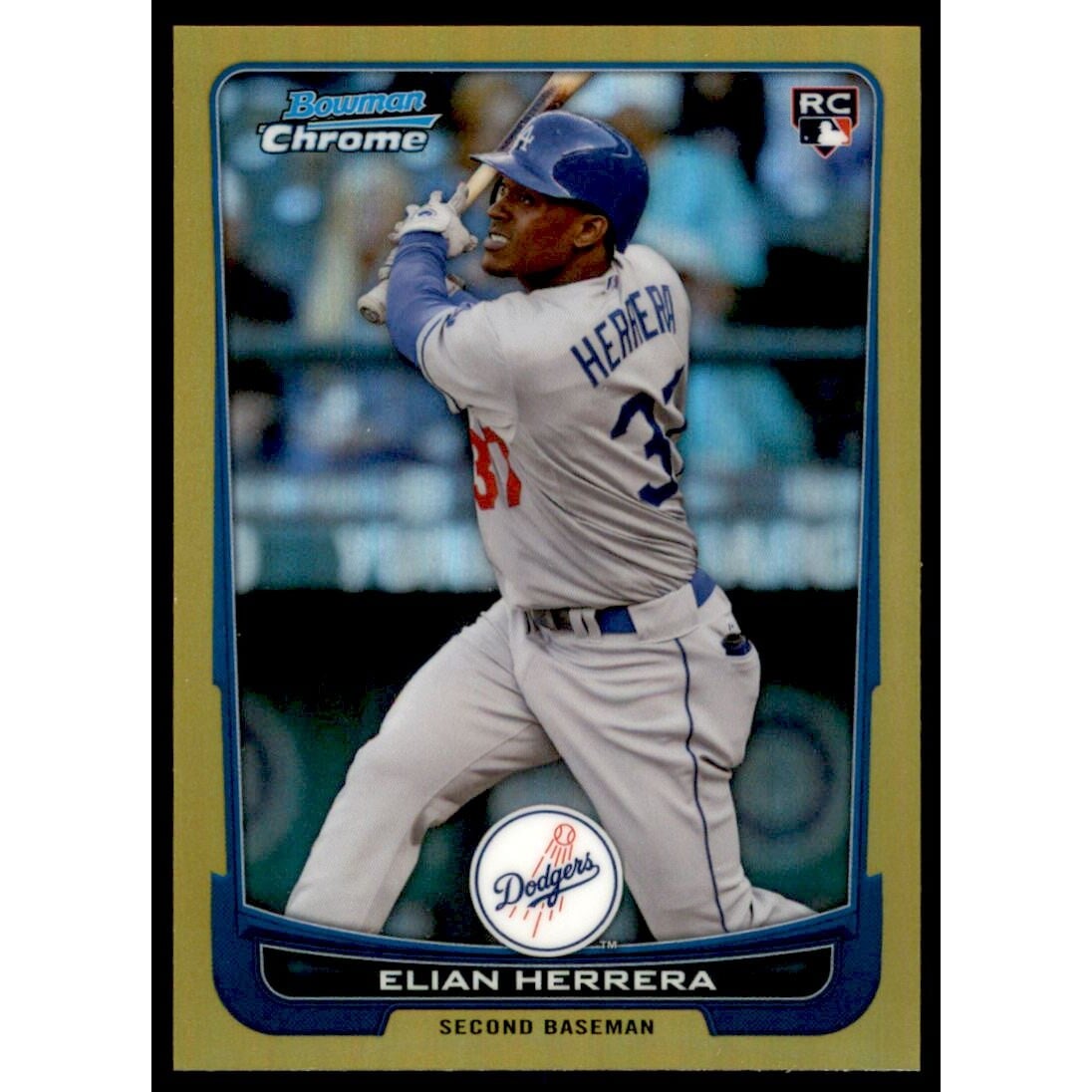 2012 Bowman Chrome Gold Refractors #177 Elian Herrera. rookie card picture
