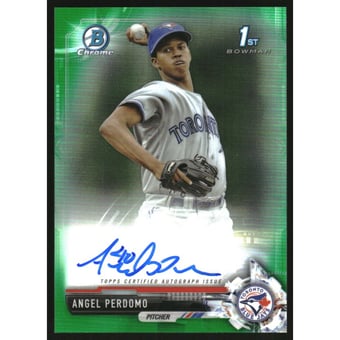 2017 Bowman Chrome Prospect Autographs Green Refractors #CPAAP Angel Perdomo
