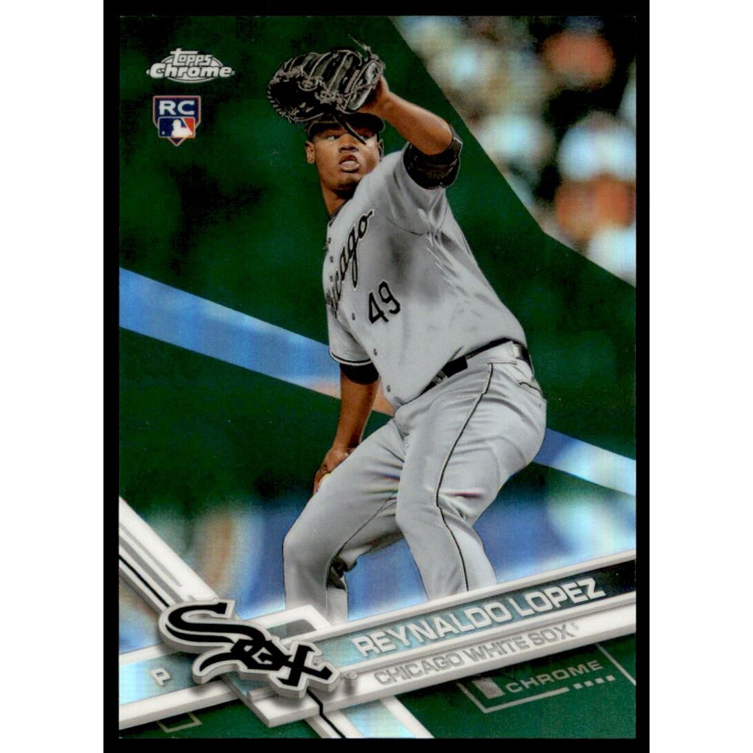 2017 Topps Chrome Green Refractors #163 Reynaldo Lopez. rookie card picture