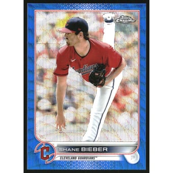 2022 Topps Chrome Blue Wave Refractors #208 Shane Bieber