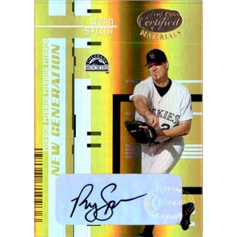 2005 Leaf Certified Materials Mirror Autograph Gold #236 Ryan Speier NG/10