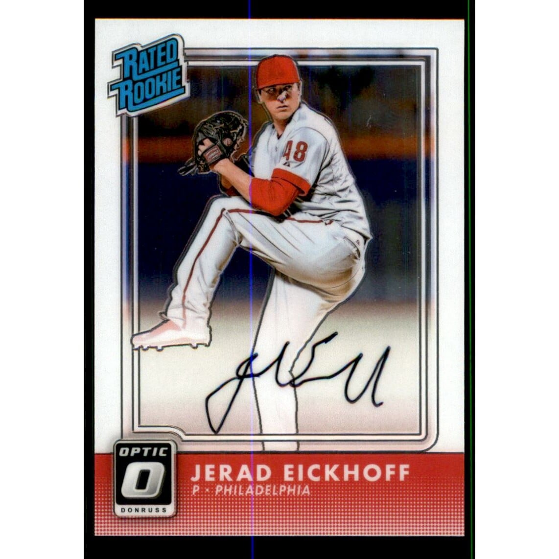 2016 Donruss Optic Rated Rookies Signatures #11 Jerad Eickhoff. rookie card picture