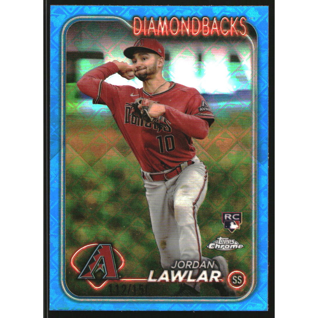 2024 Topps Chrome Logofractor Blue Refractors #229 Jordan Lawlar