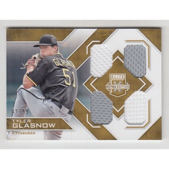 2016 Elite Extra Edition Quad Materials Holo Gold #3 Tyler Glasnow/99