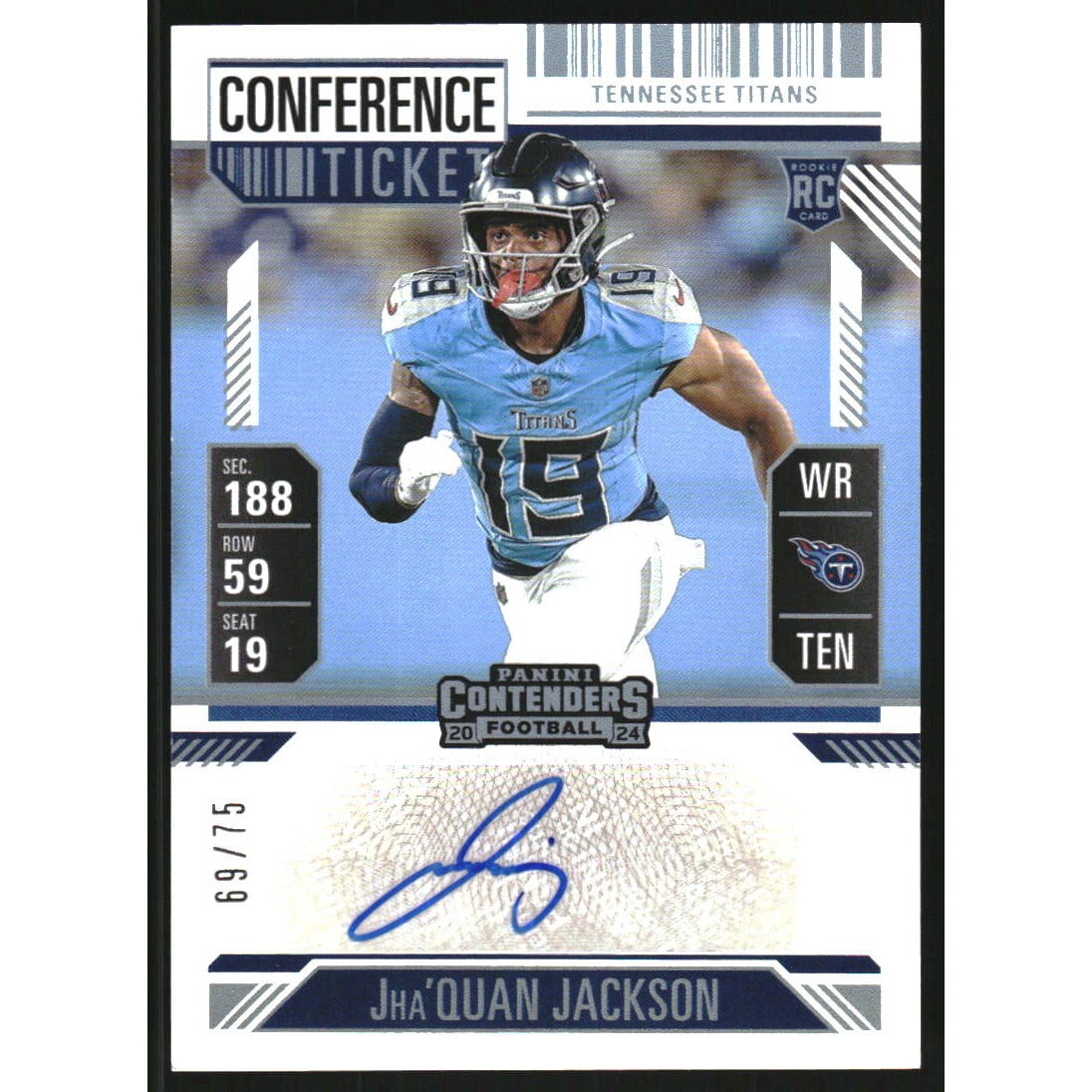 2024 Panini Contenders Conference Ticket #204 Jha'Quan Jackson AU. rookie card picture
