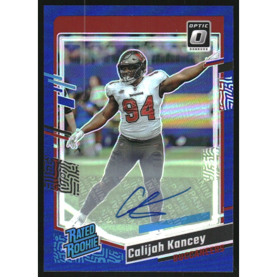 2023 Donruss Optic Rated Rookies Autographs Blue #295 Calijah Kancey. rookie card picture
