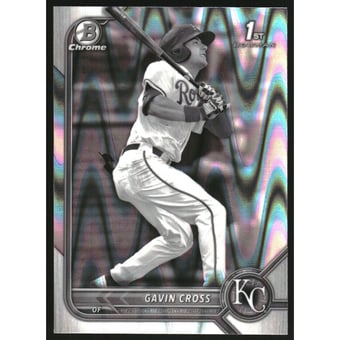 2022 Bowman Chrome Draft Black and White RayWave Refractors #BDC6 Gavin Cross