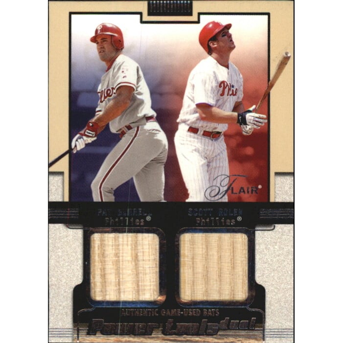 2002 Flair Power Tools Dual Bats #8 Pat Burrell/Scott Rolen