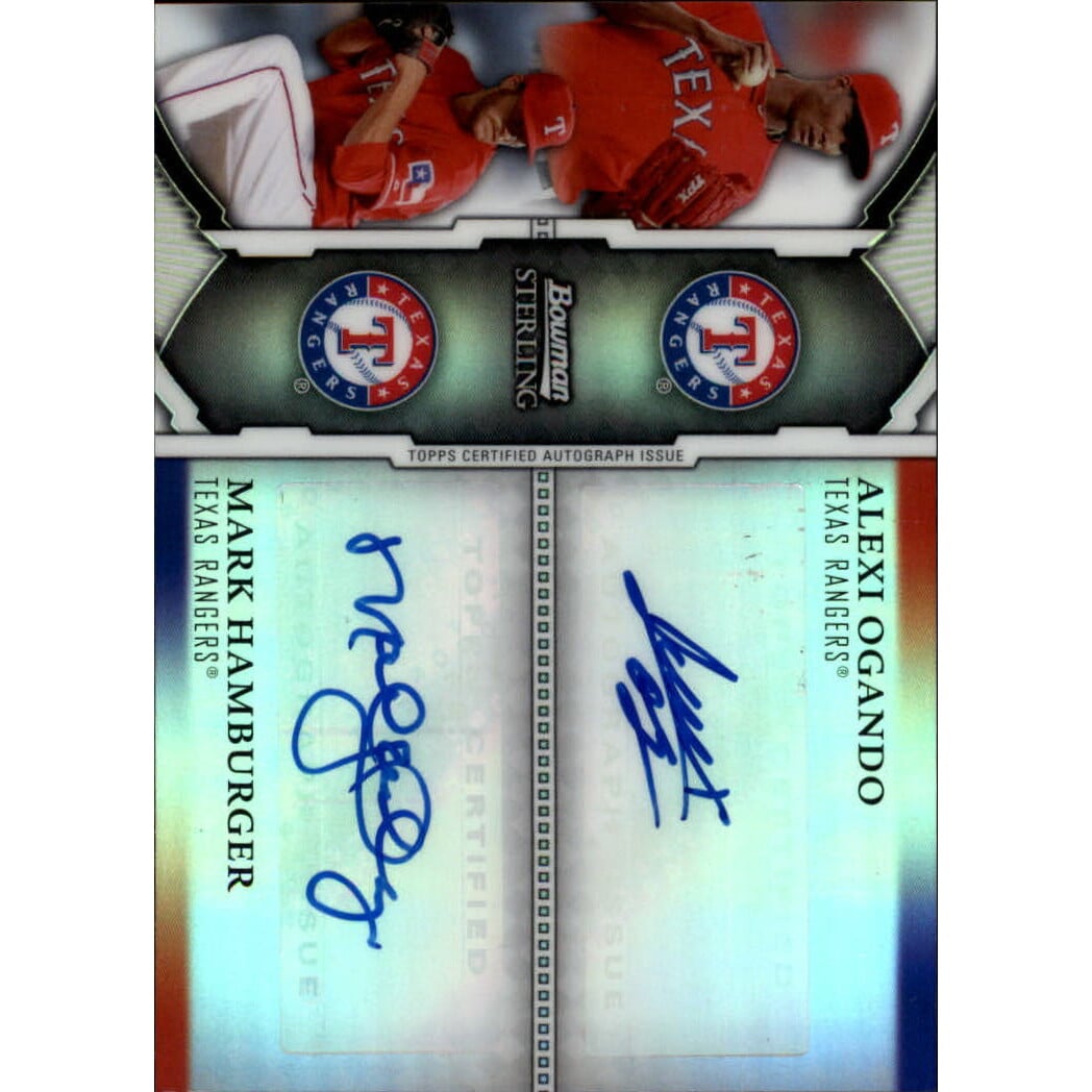 2011 Bowman Sterling Dual Autographs Refractors #OH Alexi Ogando/Mark Hamburger. rookie card picture