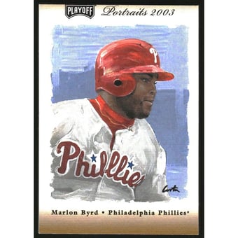 2003 Playoff Portraits Materials Combo Bronze #127 Marlon Byrd Bat-Jsy