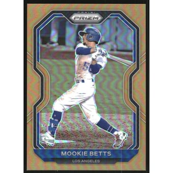 2021 Panini Prizm Prizms Neon Orange #244 Mookie Betts