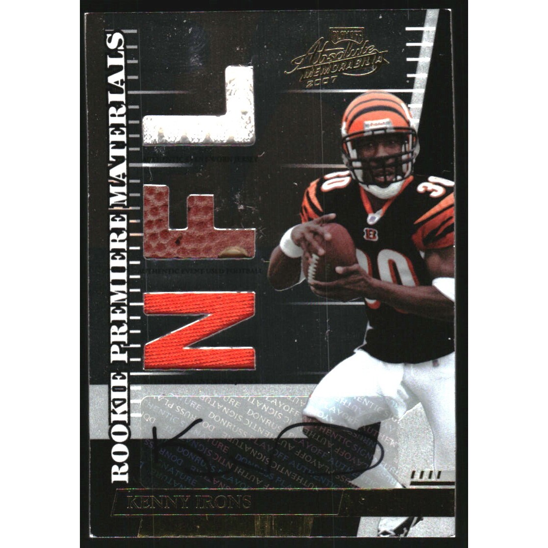 2007 Absolute Memorabilia Rookie Premiere Materials Autographs #269 Kenny Irons 2007 Absolute Memorabilia Rookie Premiere Materials Autographs #269 Kenny Irons