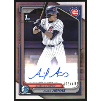 2024 Bowman Chrome Draft Autographs Refractors #CPAAA Ariel Armas