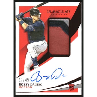 2021 Immaculate Collection Red #118 Bobby Dalbec JSY AU