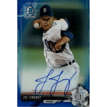 2017 Bowman Chrome Prospect Autographs Blue Refractors #CPAJJ Joe Jimenez