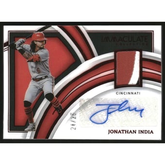 2022 Immaculate Collection Clearly Immaculate Material Signatures Red #19 Jonathan India/25