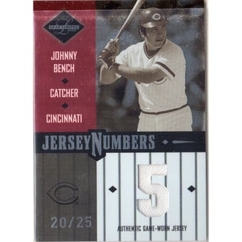 2003 Leaf Limited Jersey Numbers #74 Johnny Bench/Joe Morgan/25