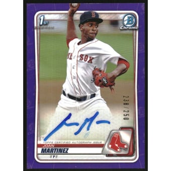 2020 Bowman Chrome Prospect Autographs Purple Refractors #CPAJMA Joan Martinez