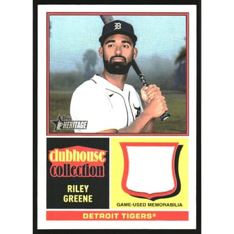 2025 Topps Heritage Clubhouse Collection Relics #CCRRG Riley Greene