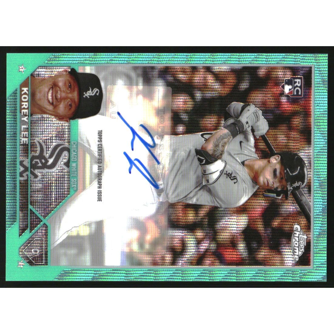 2023 Topps Chrome Update Autographs Aqua Wave Refractors #ACKL Korey Lee. rookie card picture