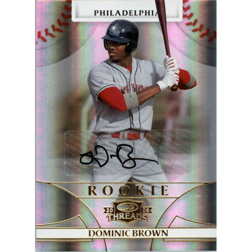 2008 Donruss Threads Signatures Gold #135 Dominic Brown/100. rookie card picture