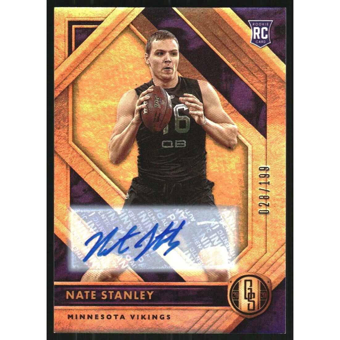 2020 Panini Gold Standard Rookies Autographs #188 Nate Stanley/199. rookie card picture