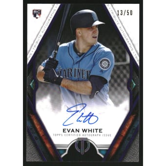 2021 Topps Tribute Autographs Purple #TAEW Evan White