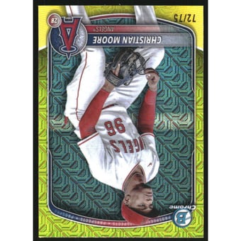 2025 Bowman Chrome Mega Box Prospects Yellow Refractors #BCP107 Christian Moore