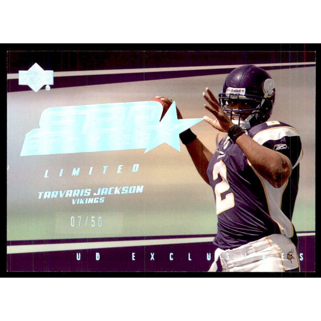 2006 Upper Deck UD Exclusive Silver #223 Tarvaris Jackson. rookie card picture