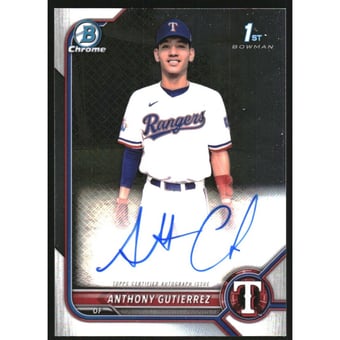 2022 Bowman Chrome Prospect Autographs #CPAAG Anthony Gutierrez
