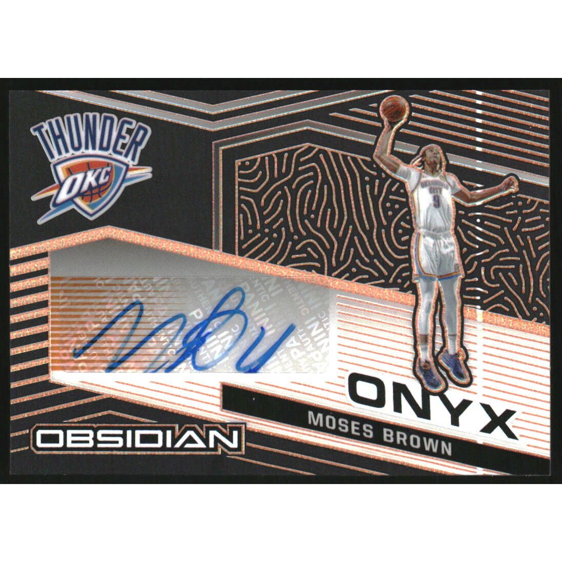 2020-21 Panini Obsidian Onyx Autographs Electric Etch Orange #30 Moses Brown/50. rookie card picture