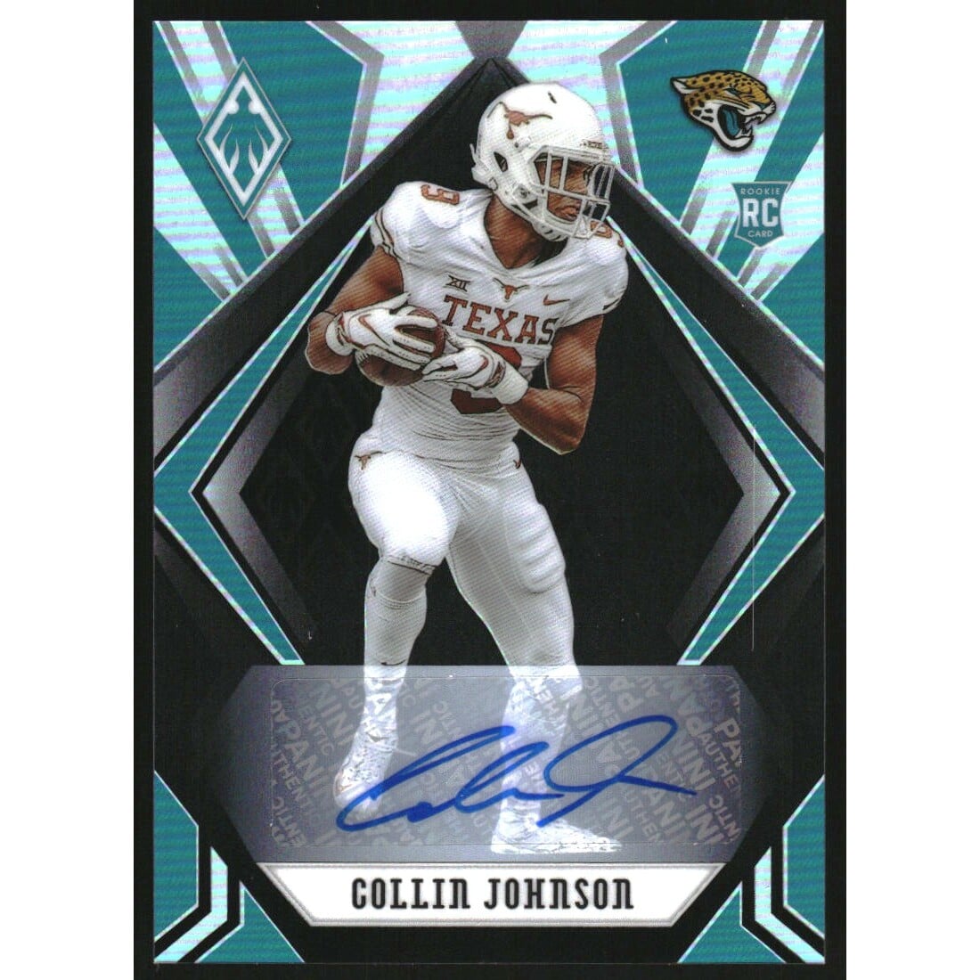 2020 Panini Phoenix Rookie Autographs Black #174 Collin Johnson. rookie card picture