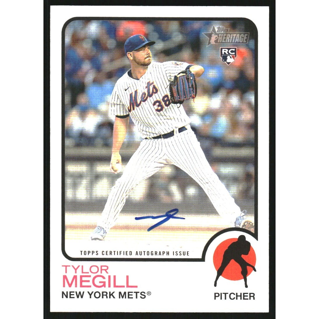 2022 Topps Heritage Real One Autographs #ROATM Tylor Megill HN. rookie card picture