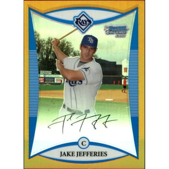 2008 Bowman Chrome Draft Prospects Gold Refractors #BDPP55 Jake Jefferies DP